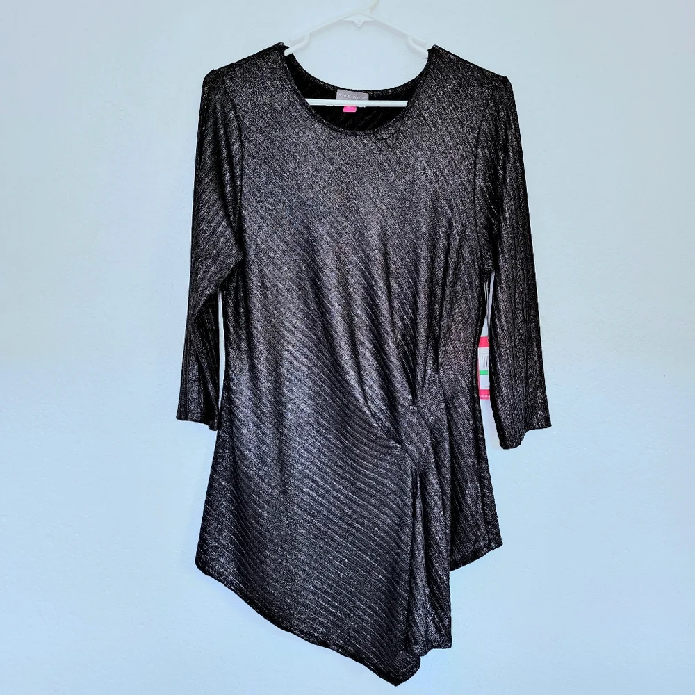 Vince Camuto black metallic sweater size L New - Picture 1 of 9